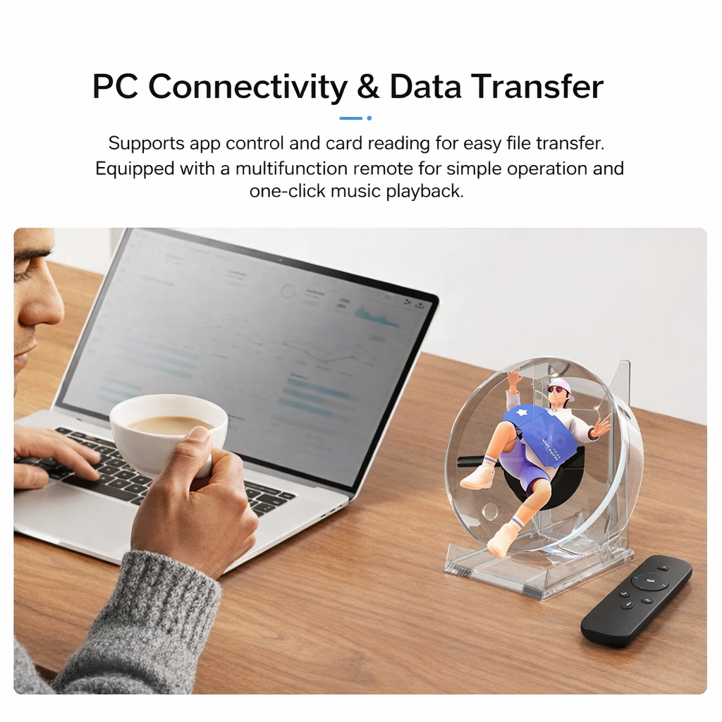 3D Hologram LED Display Fan Desktop Advertising Machine with Remote Control Stand