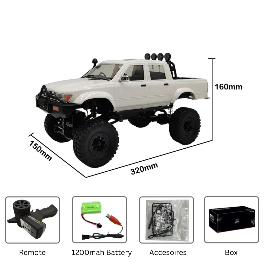 1/16 Remote Control Pickup Truck 4WD 2.4G with LED Lights