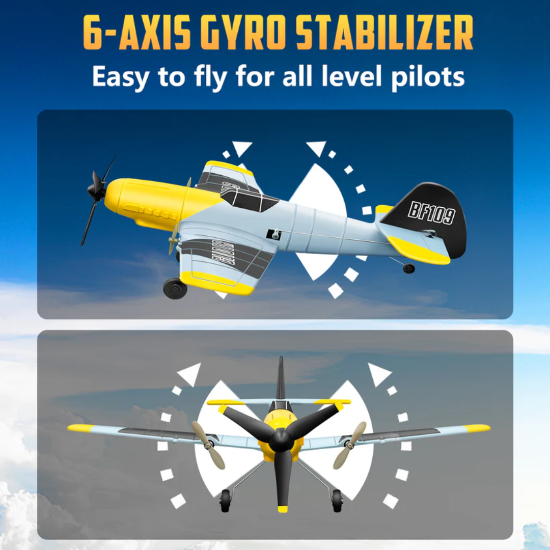2.4GHz RC Foam Airplane with Gyroscope Stabilization and Rechargeable Battery