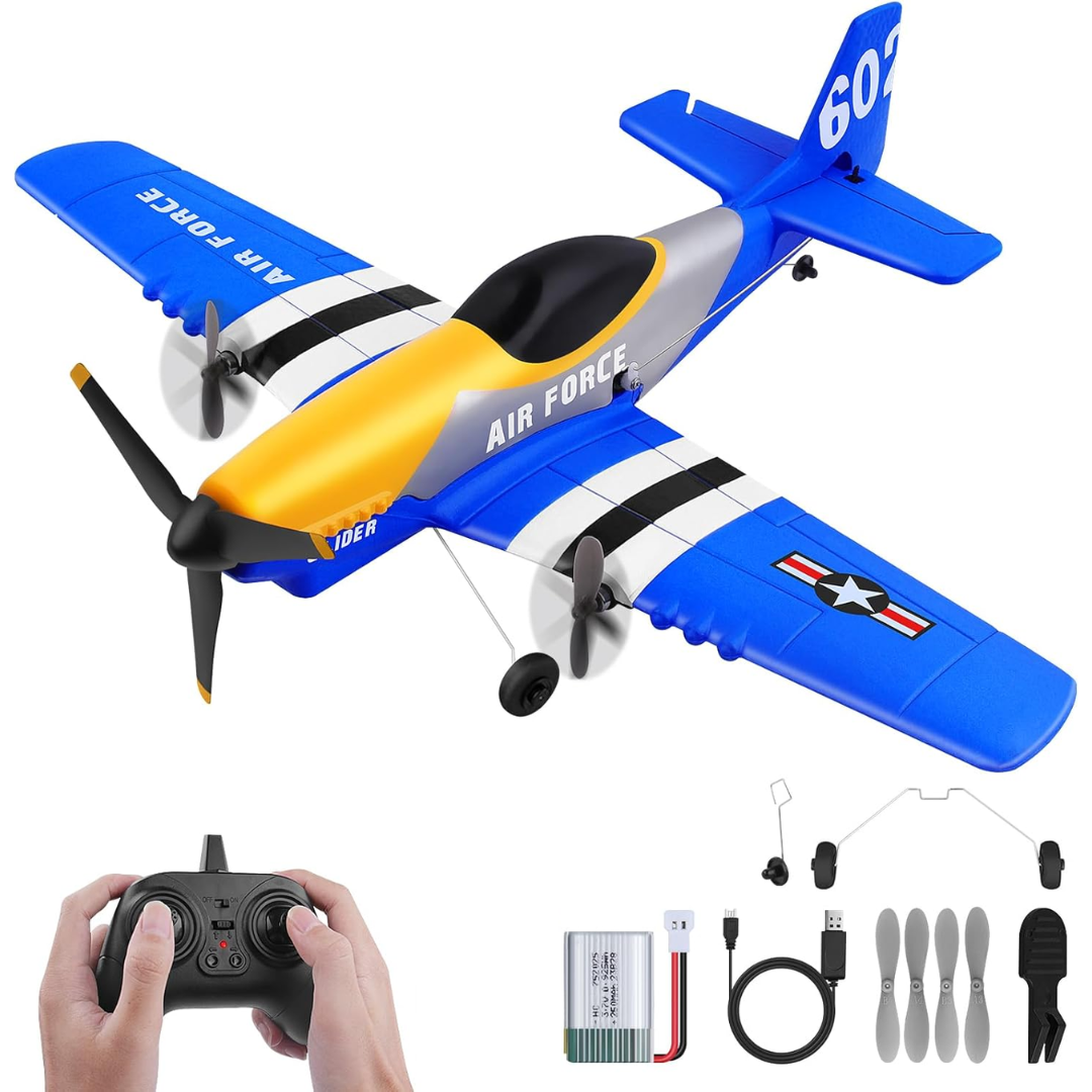 2.4GHz RC Foam Airplane with Gyroscope Stabilization, Dual Motor and Rechargeable Battery