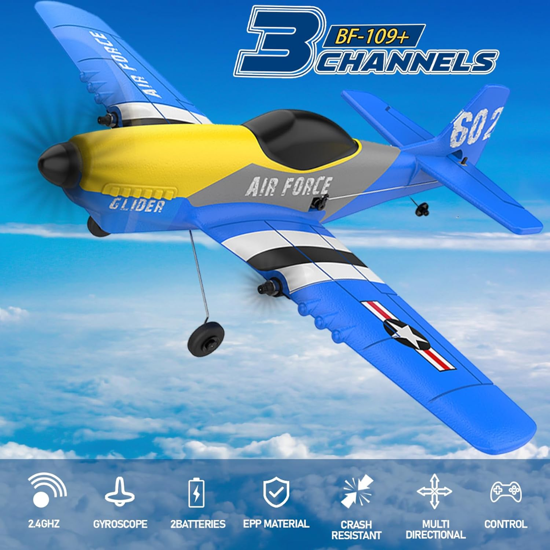 2.4GHz RC Foam Airplane with Gyroscope Stabilization, Dual Motor and Rechargeable Battery