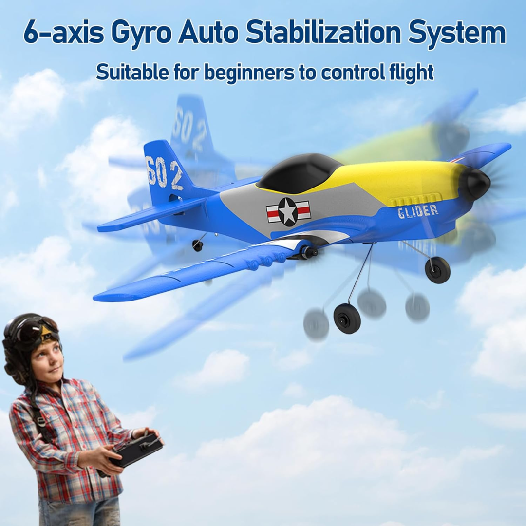 2.4GHz RC Foam Airplane with Gyroscope Stabilization, Dual Motor and Rechargeable Battery