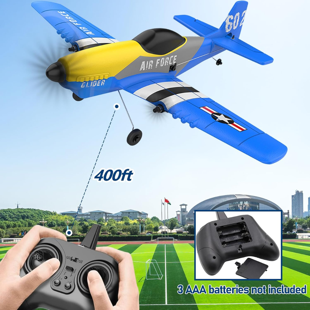 2.4GHz RC Foam Airplane with Gyroscope Stabilization, Dual Motor and Rechargeable Battery