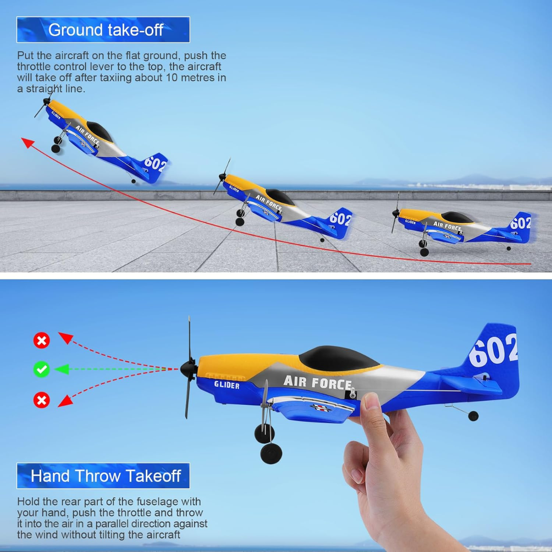 2.4GHz RC Foam Airplane with Gyroscope Stabilization, Dual Motor and Rechargeable Battery