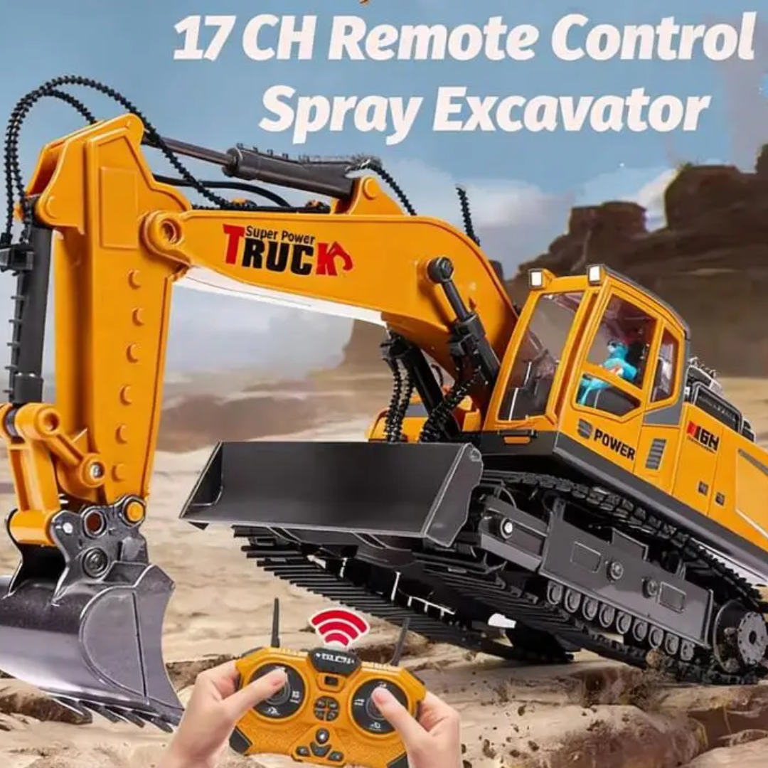 1/18 RC Excavator RC Construction Vehicle with 17 Channels Sound Lights and 680° Rotation