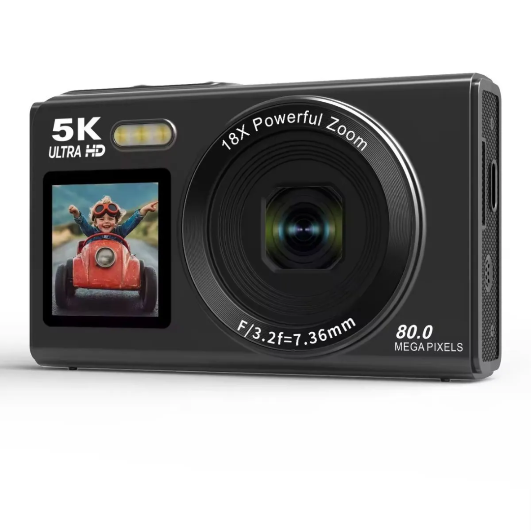 5K Digital Camera with Dual Screen Autofocus 18X Zoom WiFi Portable Camera