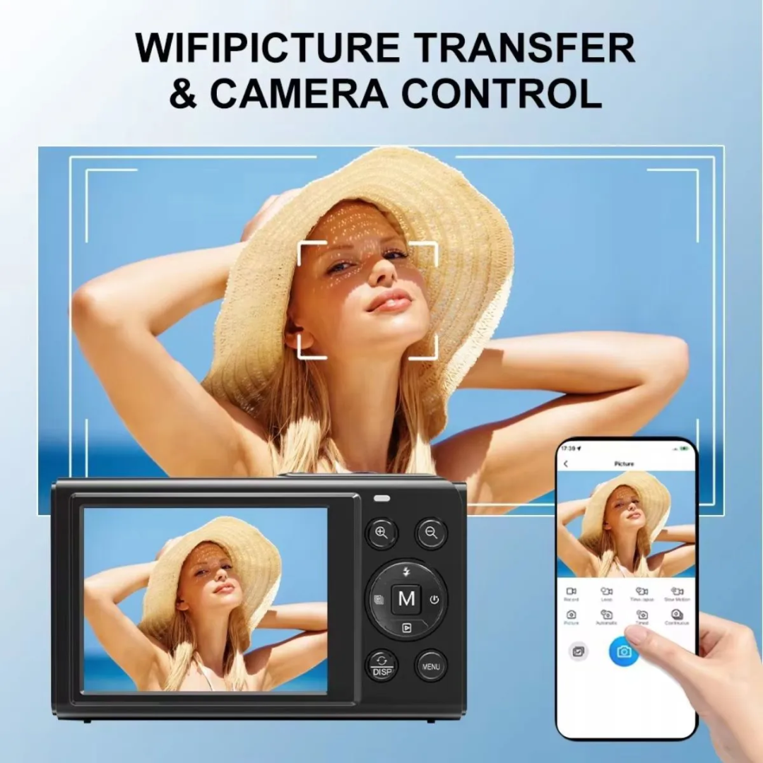 5K Digital Camera with Dual Screen Autofocus 18X Zoom WiFi Portable Camera