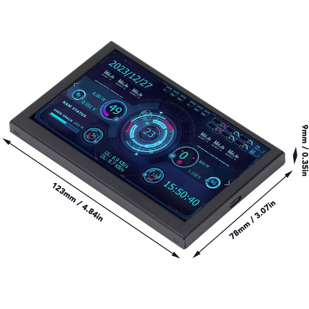 Portable 5 Inch IPS LCD Secondary Display USB Type-C PC CPU GPU Monitor Screen