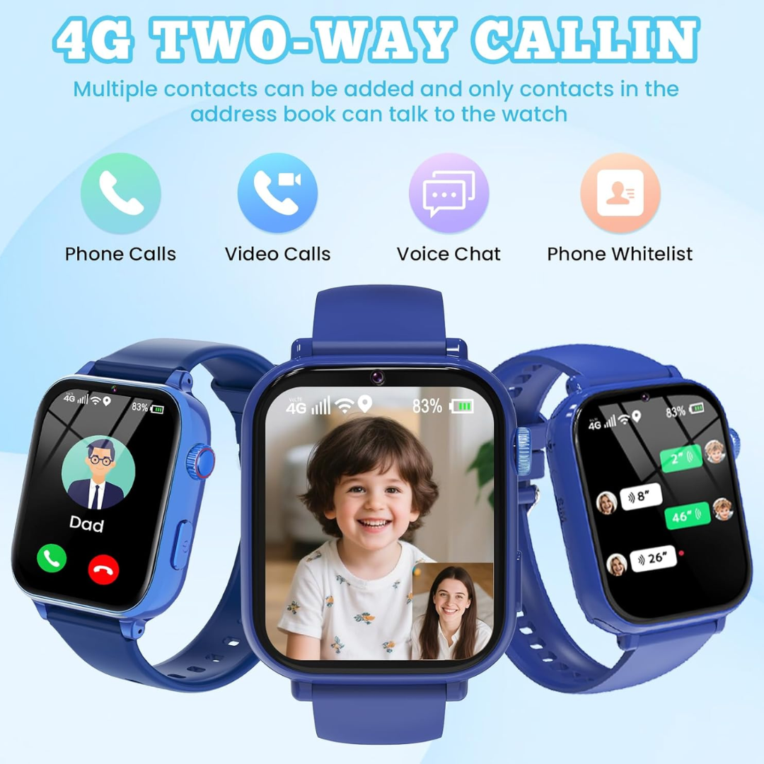 Kids GPS Smart Watch with 4G WiFi Calling Camera and Activity Tracking
