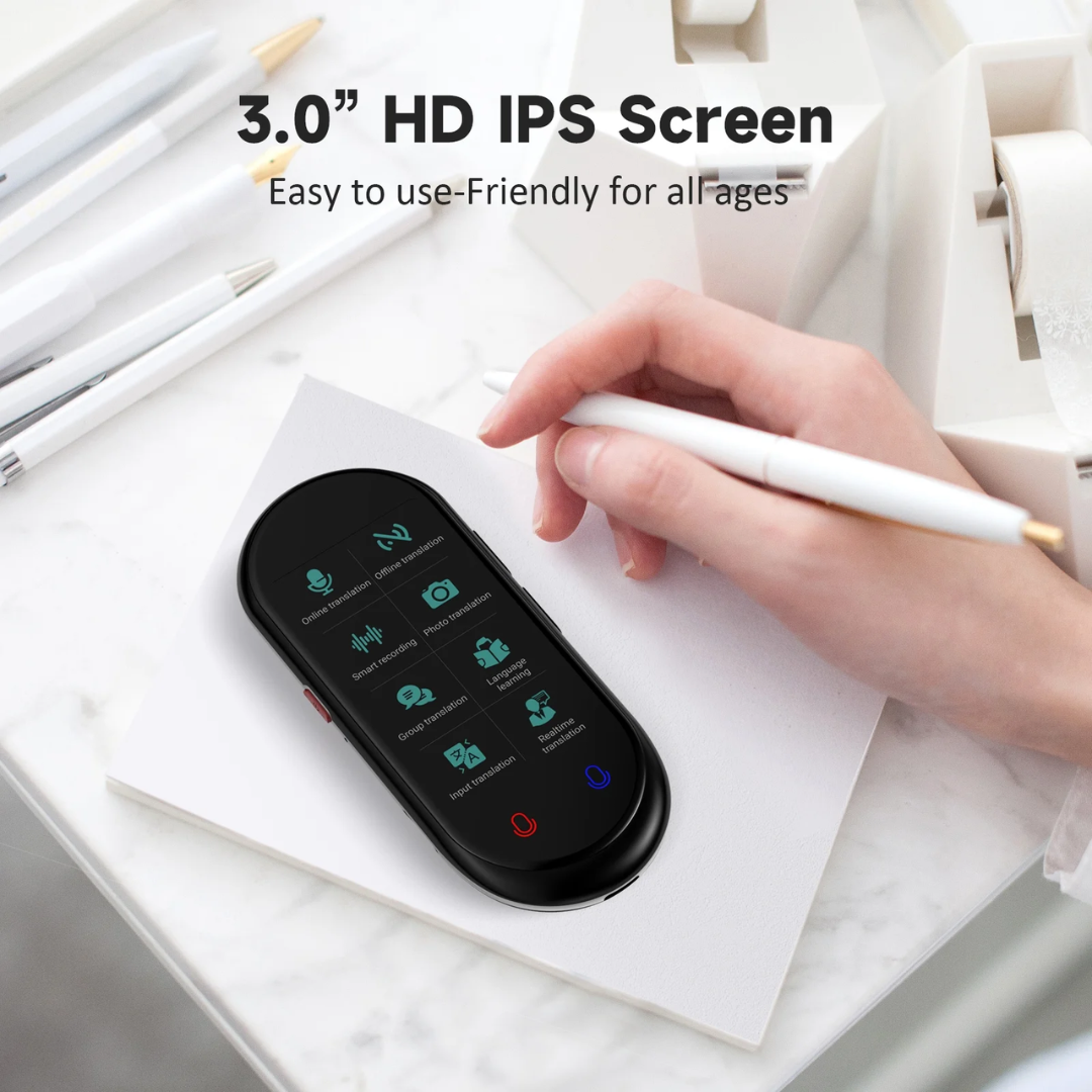 Real Time Language Translator Portable Device with Voice Photo Translation and Recording
