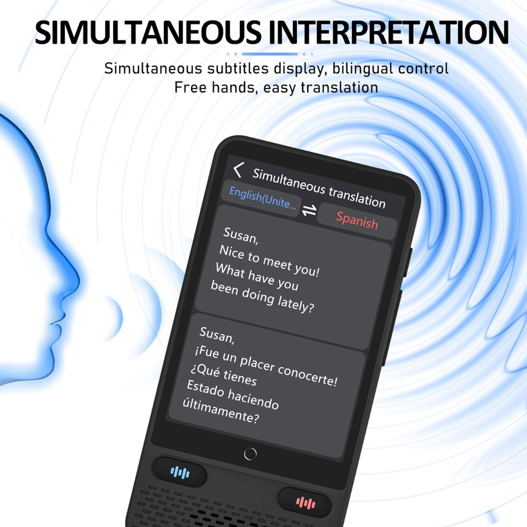 Smart AI Language Translator with Offline Translation Voice Recording and Photo Scan 4 Inch Display