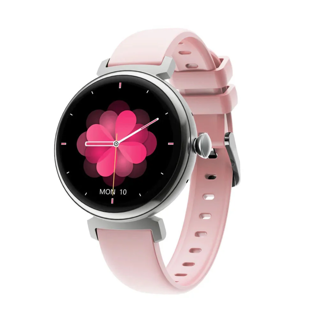 Pink AMOLED Smart Watch Bluetooth Calling IP68 Waterproof Multi Sport Fitness Tracker