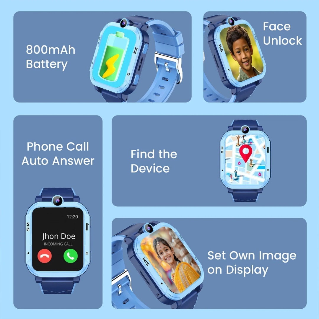 Kids 4G Smart Watch GPS WiFi Tracker Video Calling SOS Alert 1.83 Inch Display