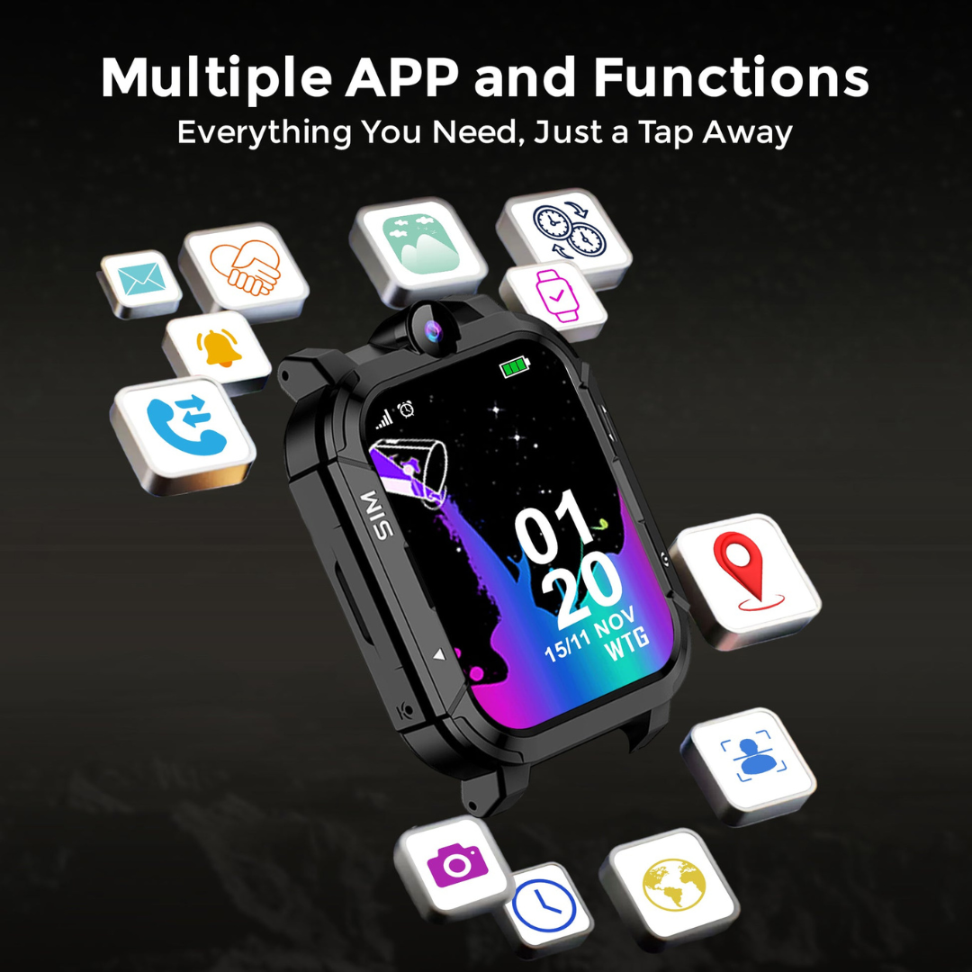 Kids 4G Smart Watch GPS WiFi Tracker Video Calling SOS Alert 1.83 Inch Display