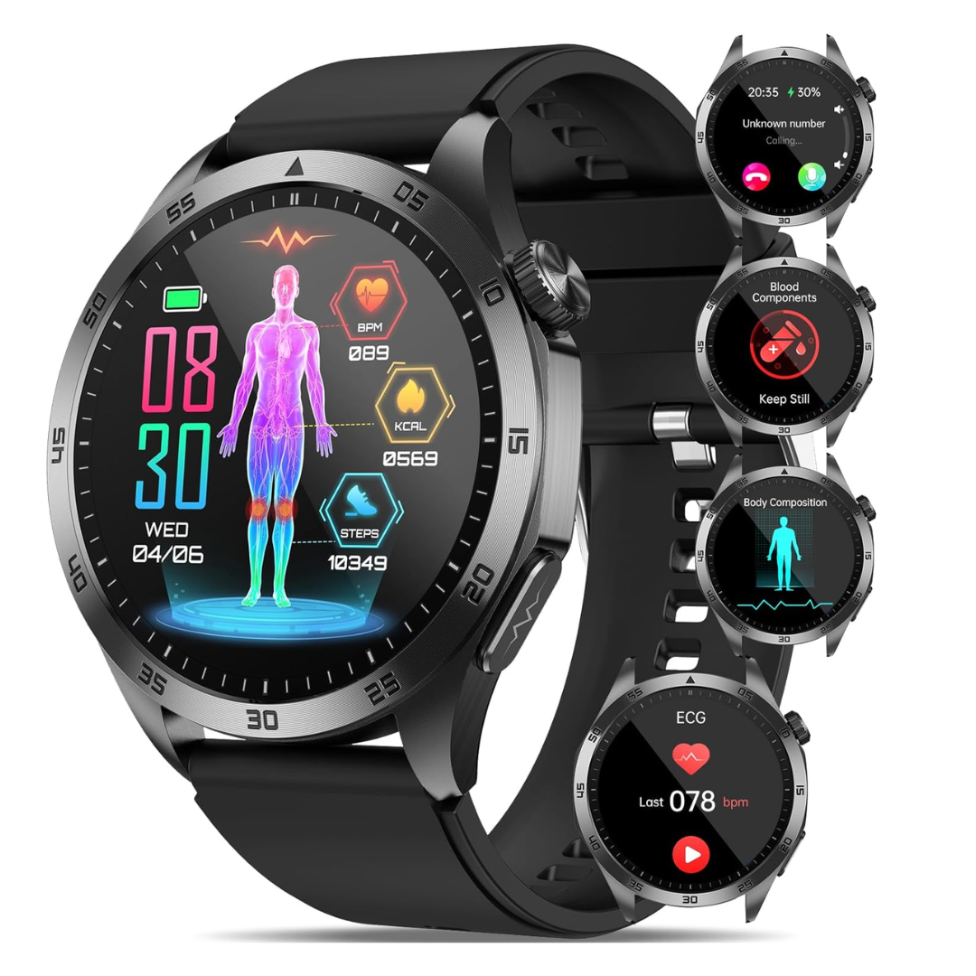Smart Fitness Watch AMOLED Display Bluetooth Call Activity Tracker Waterproof Multi Function