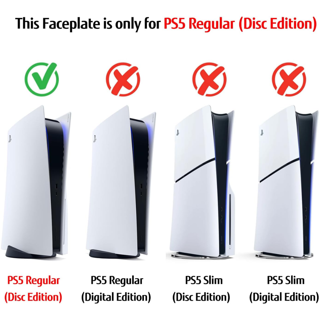 Console Faceplate Panels Compatible with PS5 Disc Edition Replacement Shell Protective Cover
