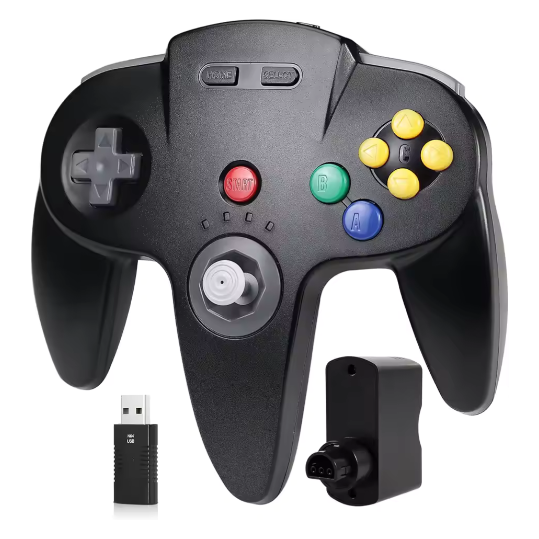 Wireless Game Controller 2.4GHz Compatible with N64 Switch PC Mac USB Plug and Play