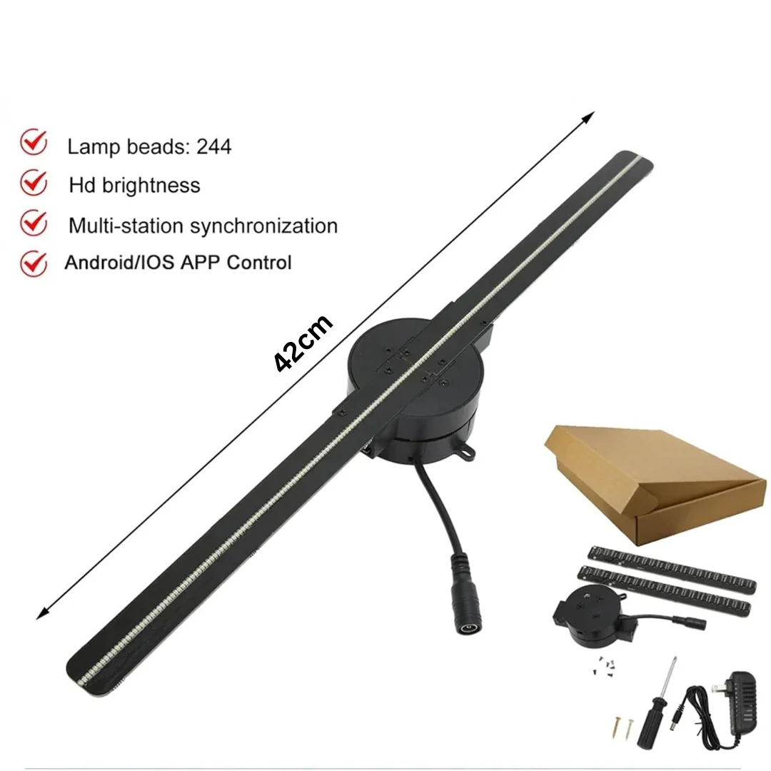 3D LED Hologram Display Fan 42cm WiFi Advertising Projector with Remote Control