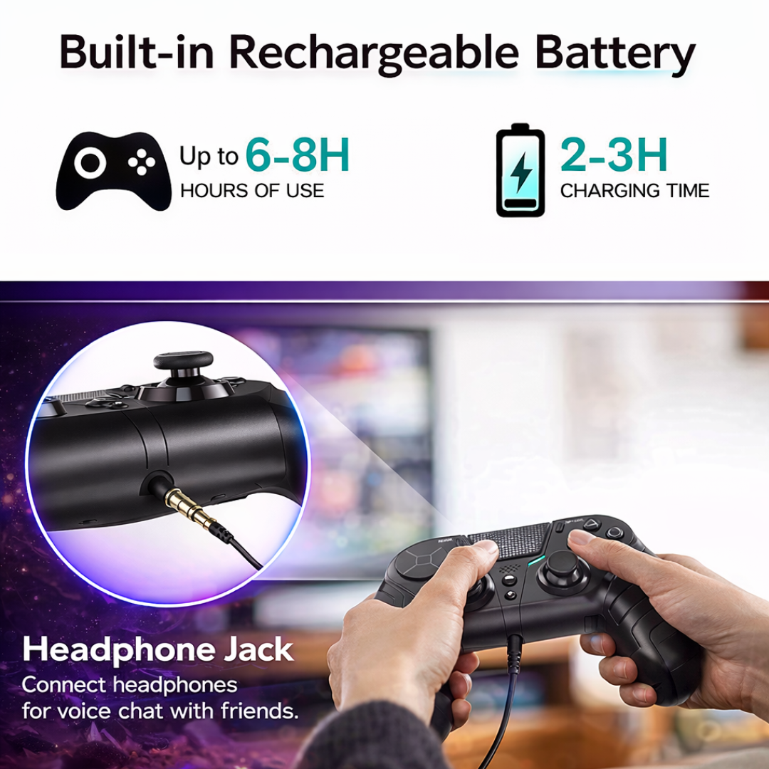 Wireless Bluetooth Controller Compatible with PS4 Console Gamepad Joystick