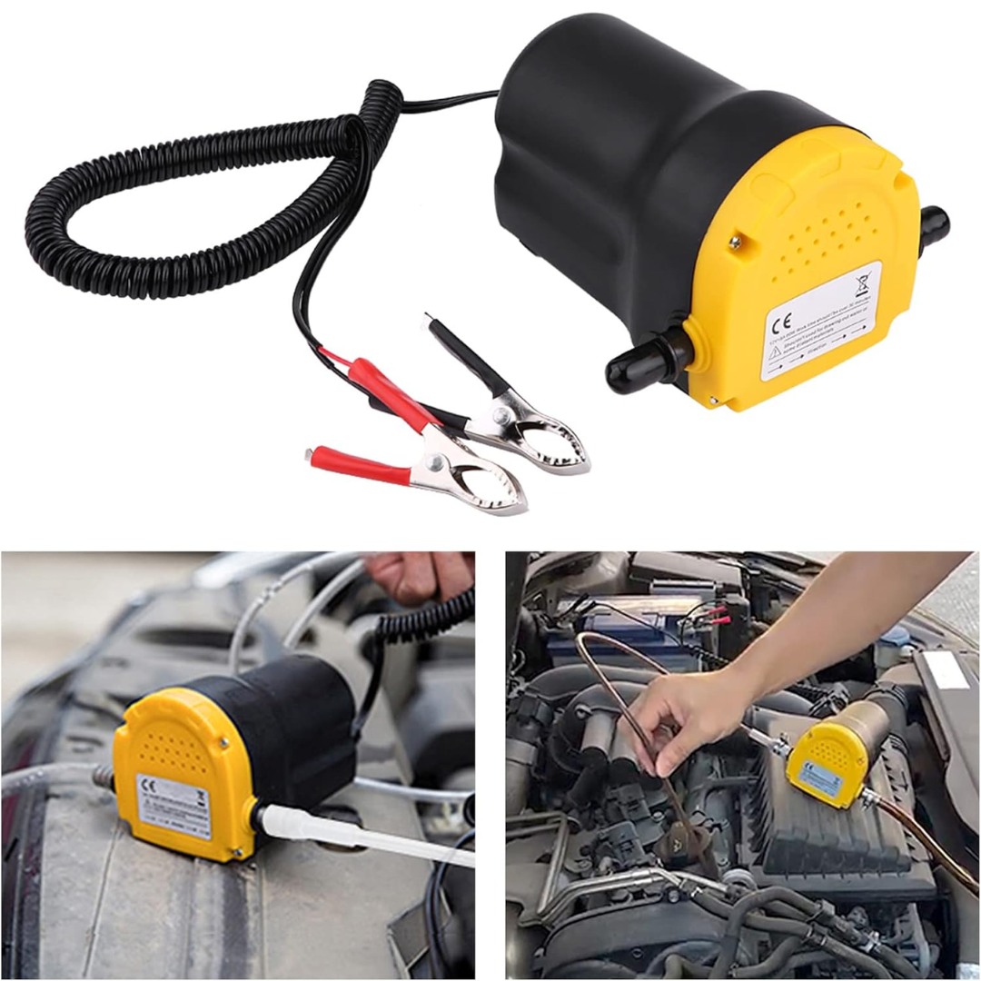 12V Electric Liquid Transfer Pump Kit Portable Oil Diesel Extractor with Clamps