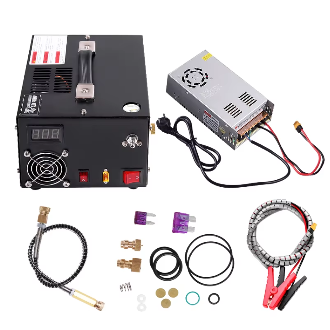 High Pressure Air Compressor 12V Portable 300Bar 4500PSI Electric Pump with Converter