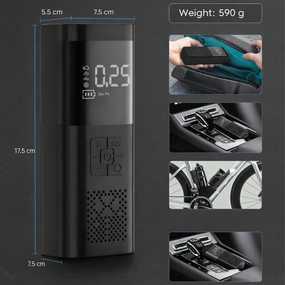 Portable 2-in-1 Inflation Pump with Digital Screen