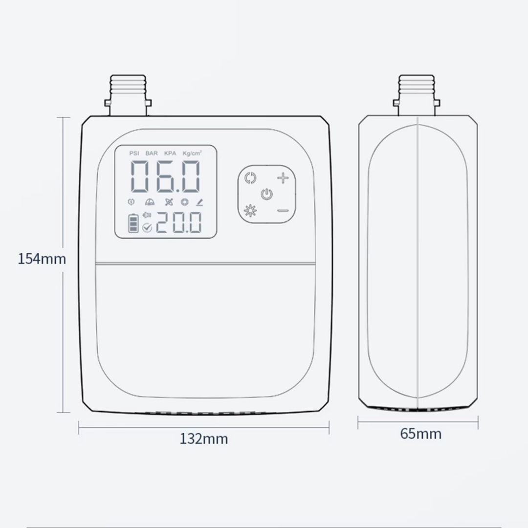 Rechargeable 25PSI Electric Air Pump Portable Inflator with Digital Screen