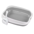 Semi-Enclosed Cat Litter Box Large Spatter Resistant Pet Toilet with Pedal Design