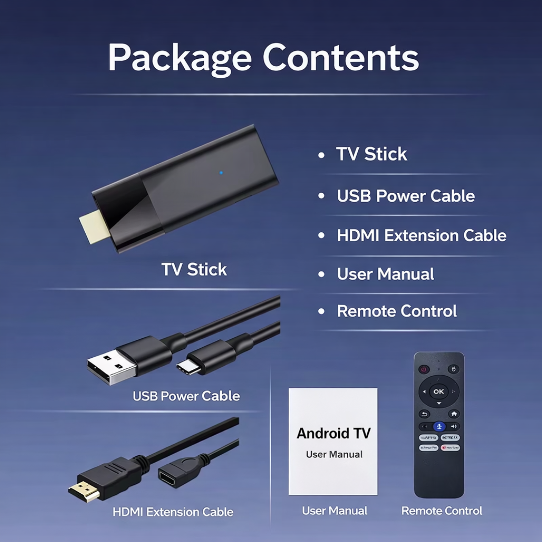 8K Smart TV Stick Android Media Player WiFi 5G USB Streaming Device with Remote
